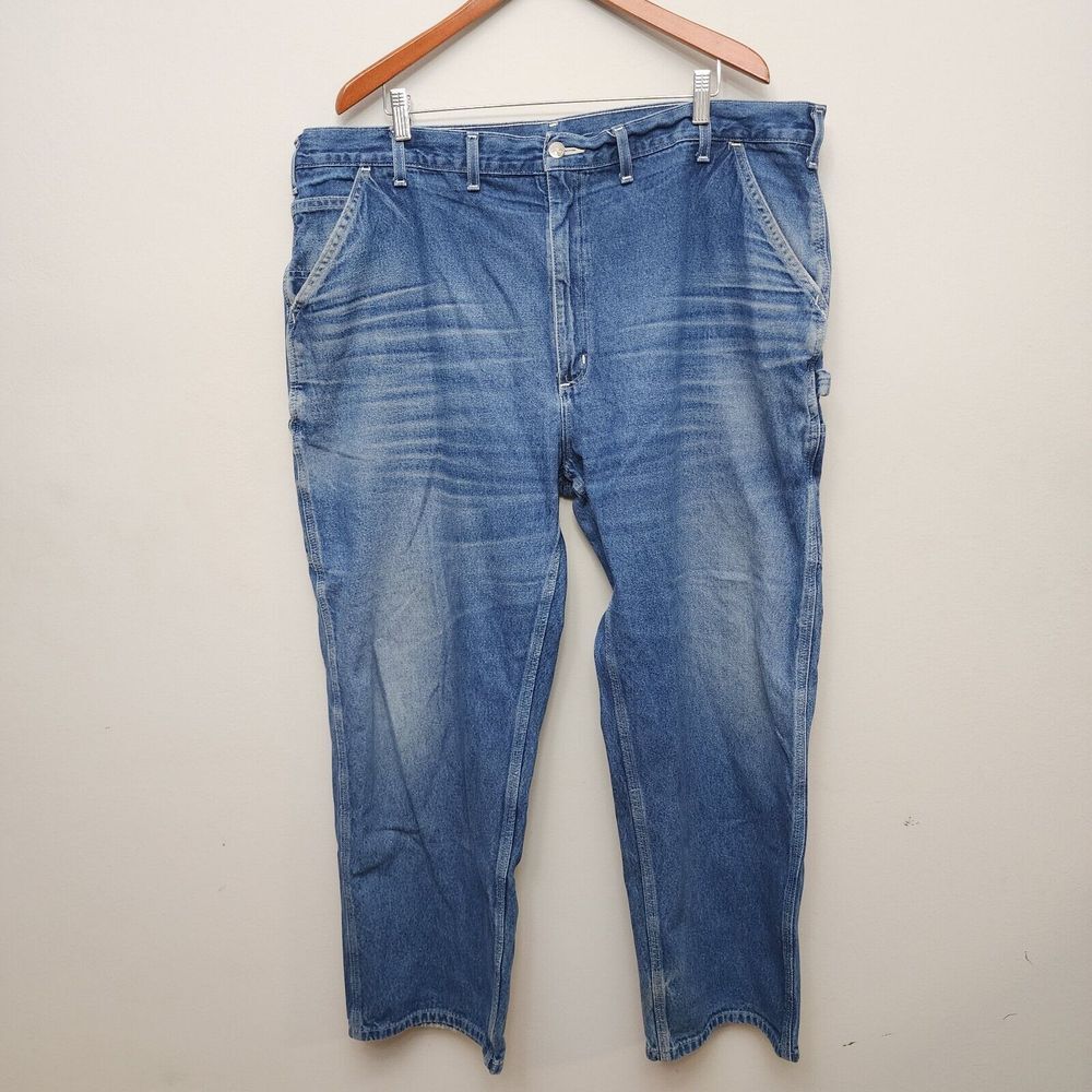 Mens Carhartt Size 44 x‎ 30 Denim Cargo  Blue Jeans Pants